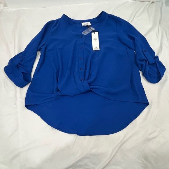 NWT Olive & Oak true royal roll sleeves blouse size medium - Picture 9 of 10